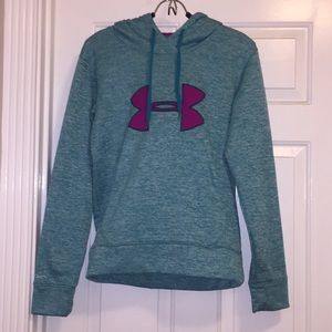 Turquoise and purple under armour hoodie